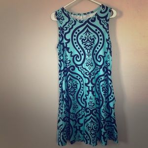 Turquoise patterned dress